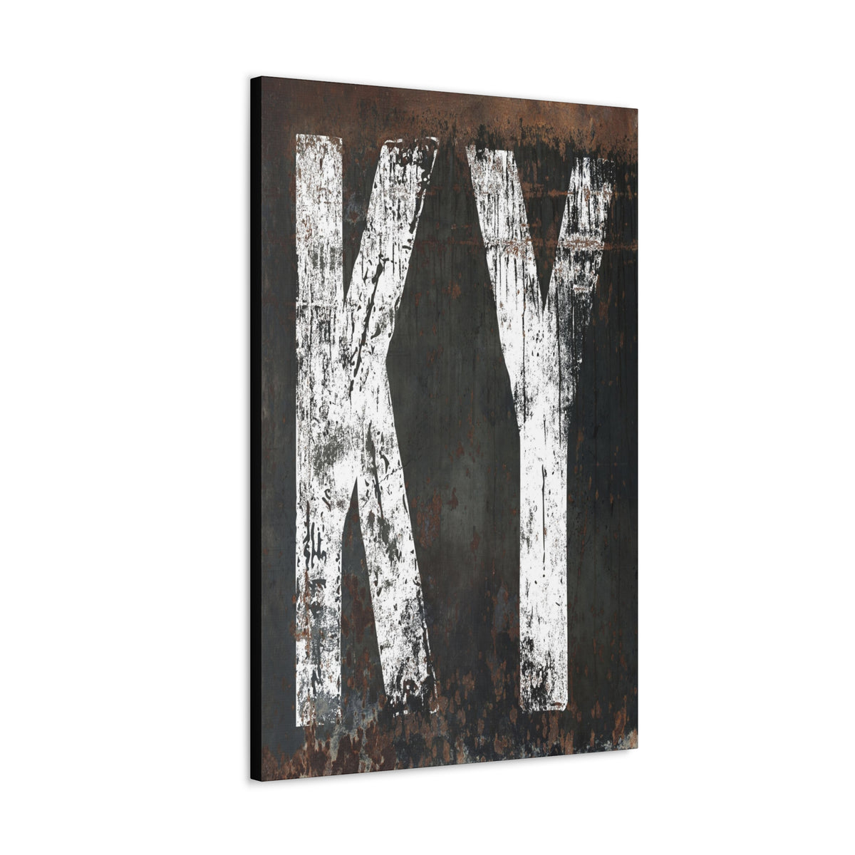 Kentucky State Typography Wall Art - Vintage Industrial & Farmhouse Fusion, Authentic KY Home Canvas