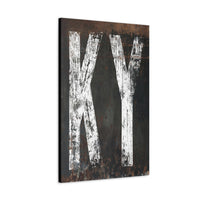 Kentucky State Typography Wall Art - Vintage Industrial & Farmhouse Fusion, Authentic KY Home Canvas