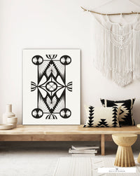 Chic black and white bohemian canvas sign, perfect for contemporary home interiors