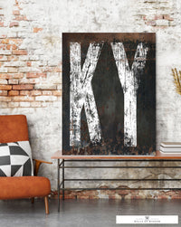 Kentucky Heritage Canvas Wall Art with Aged Lettering