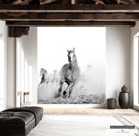 Peel and stick horse mural, bringing the spirit of the open range into your home.