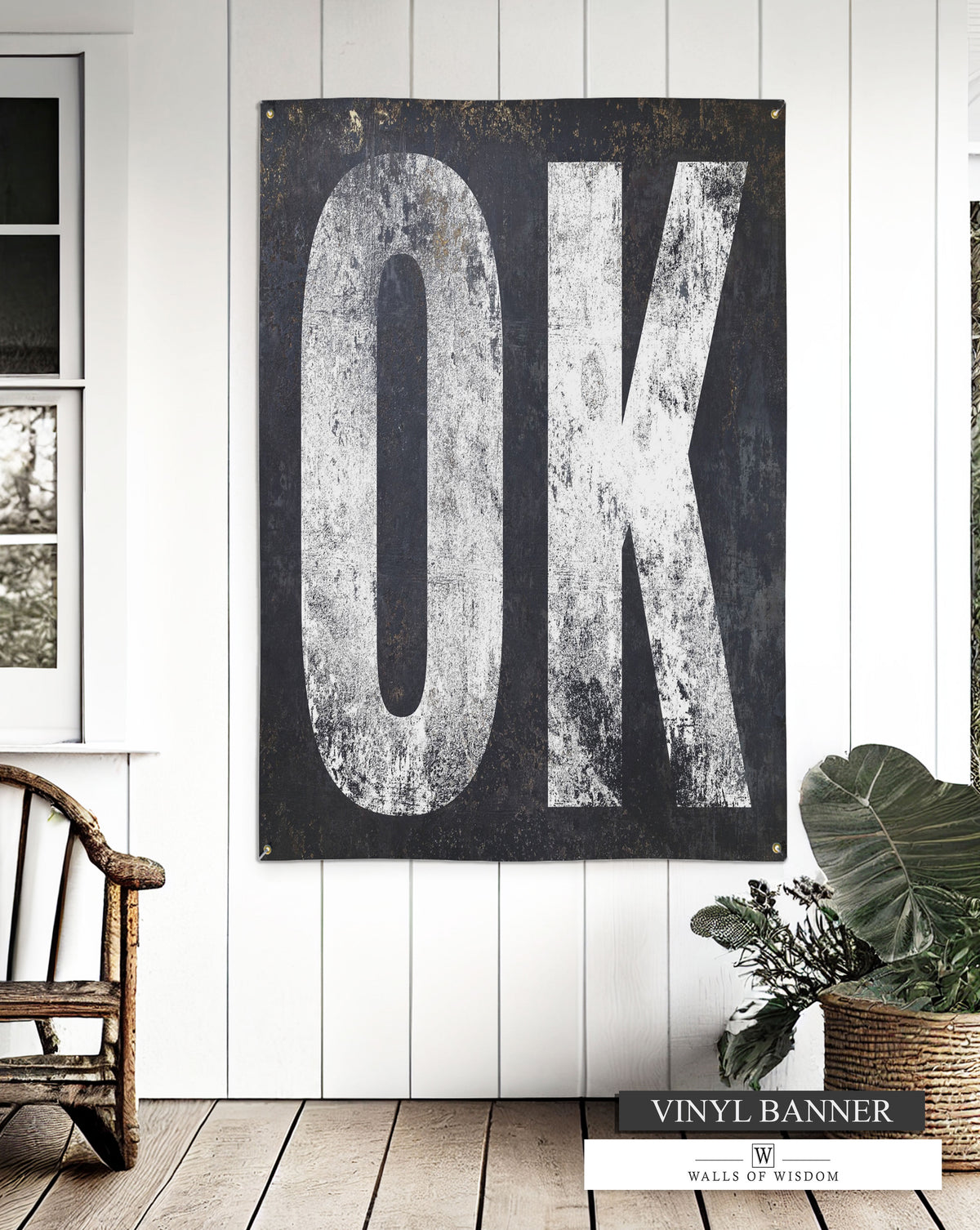 Durable Vinyl Sign Featuring Distressed Typography for Oklahoma-Themed Decor