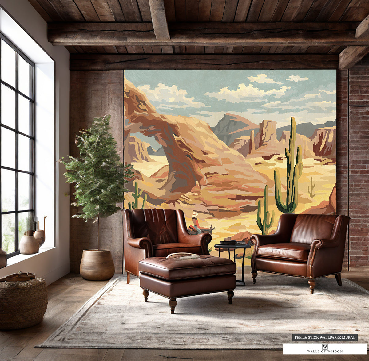 Large Wall Art of Arizona Desert Landscape, Ideal for Accent Walls.