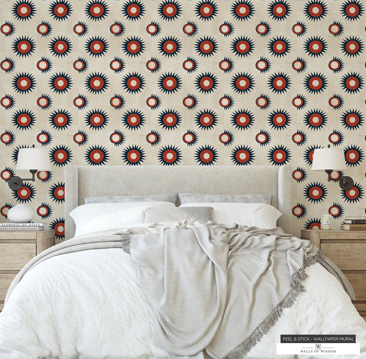 Retro Rustic Western Peel & Stick Wallpaper Perfect for Modern Western and Farmhouse Interiors