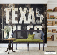 "High-Quality Texas Oil Field Inspired Wallpaper for Office and Home Decor.