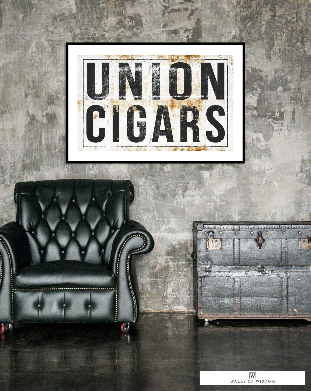 Cigar Bar & Lounge Sign for a Speakeasy Decor or Smoking Room Poster Print