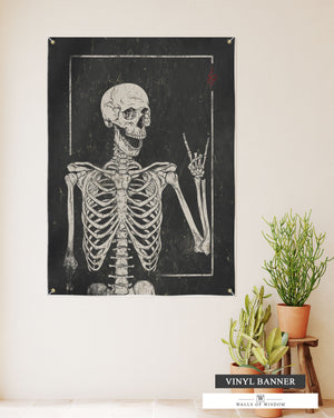 Eerie Chic Skeleton Banner - Halloween Home Decor