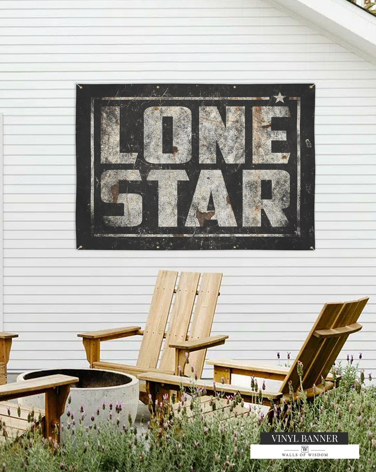 Vintage Lone Star Western Vinyl Sign: Ideal for Texas Style Decor