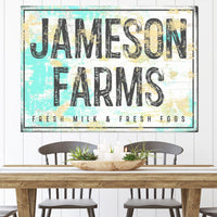 Personalized Farm Sign for Kitchen Canvas Wall Art