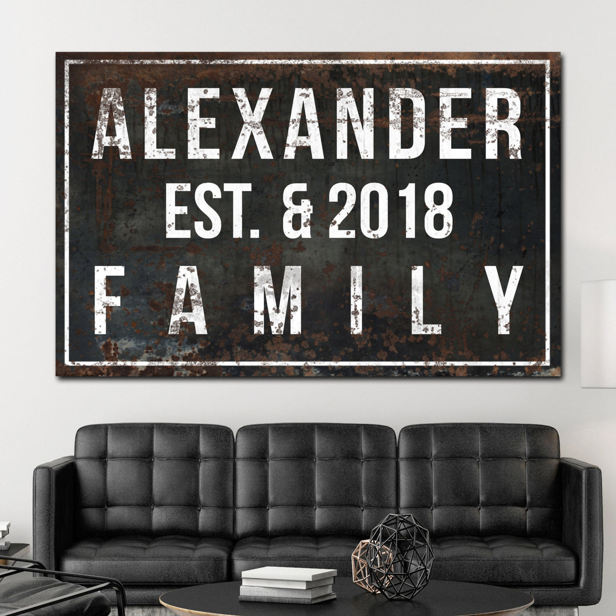 Rustic Established Signs - Personalized Name Sign Wall Decor Canvas Prints