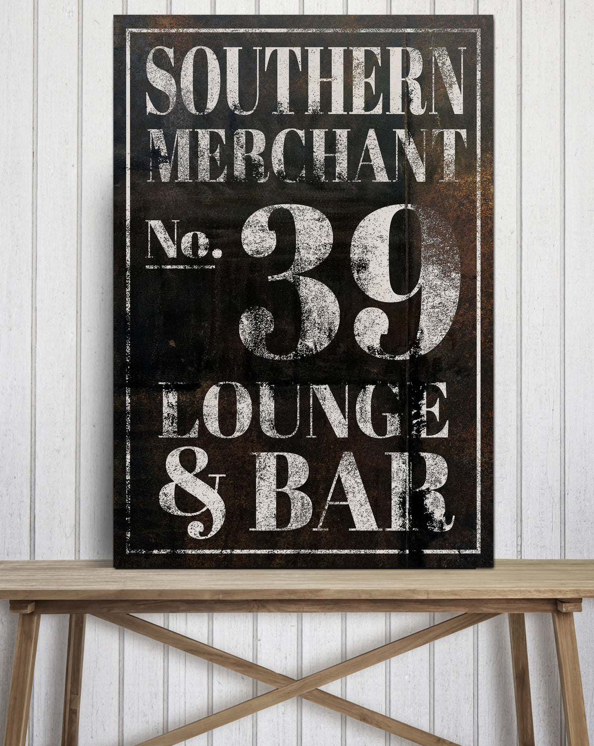 Southern Merchant 39 Industrial Farmhouse Wall Art - Vintage Canvas Bar Sign