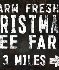 Farm Fresh Christmas Trees Farmhouse Black Canvas Art - Large Canvas