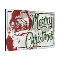 Merry Christmas Santa Wall Decor - Vintage Retro Santa Claus Canvas Print