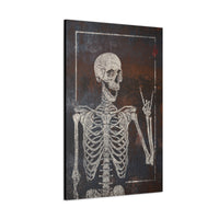 Halloween Rock-On Skeleton Canvas Wall Art: Vintage-Inspired Spooky Chic Decor
