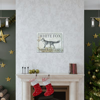 White Fox Farm and Cottage Weathered Canvas Wall Decor -  Rustic Cottagecore Living Room Art