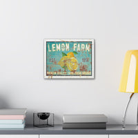 Vintage  " Lemon Farm " Sign Canvas Wall Art  - Bright and Cheery Summer Kitchen Signs