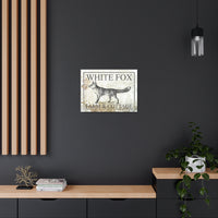 White Fox Farm and Cottage Weathered Canvas Wall Decor -  Rustic Cottagecore Living Room Art