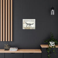 White Fox Farm and Cottage Weathered Canvas Wall Decor -  Rustic Cottagecore Living Room Art