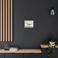 White Fox Farm and Cottage Weathered Canvas Wall Decor -  Rustic Cottagecore Living Room Art