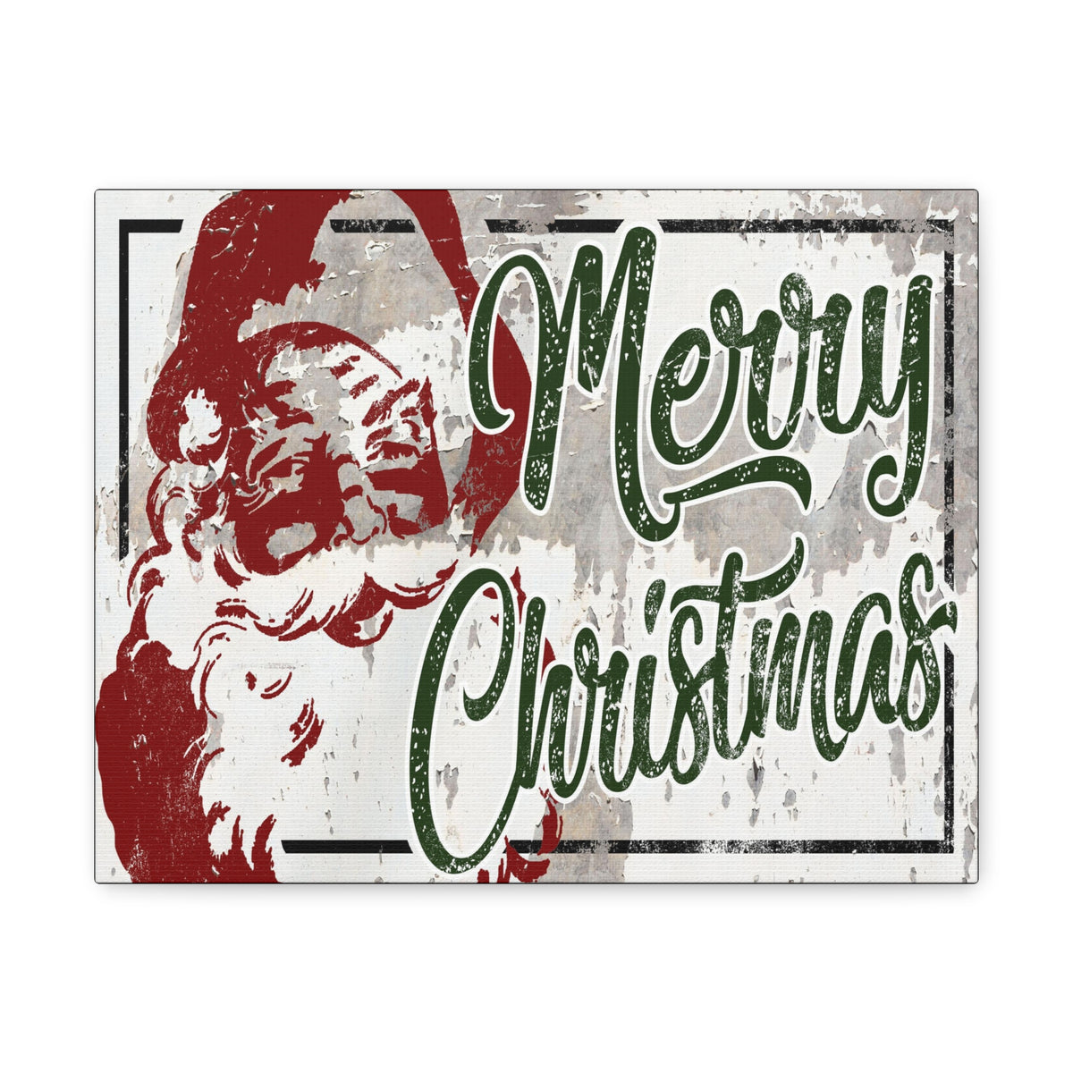 Merry Christmas Santa Wall Decor - Vintage Retro Santa Claus Canvas Print