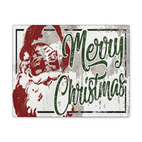 Merry Christmas Santa Wall Decor - Vintage Retro Santa Claus Canvas Print