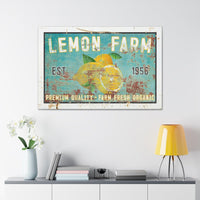 Vintage  " Lemon Farm " Sign Canvas Wall Art  - Bright and Cheery Summer Kitchen Signs