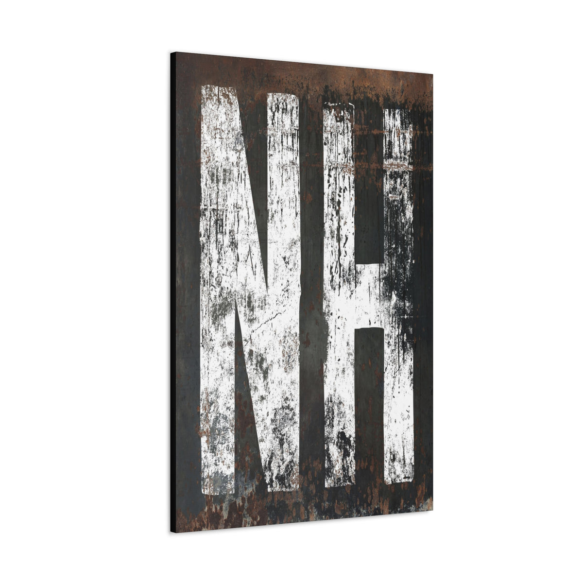 New Hampshire Typography Canvas Art Print: Where Farmhouse Charm Meets Industrial Style