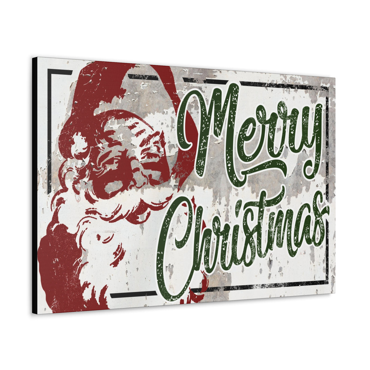 Merry Christmas Santa Wall Decor - Vintage Retro Santa Claus Canvas Print