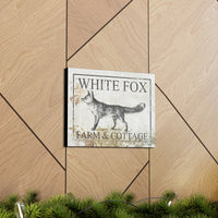 White Fox Farm and Cottage Weathered Canvas Wall Decor -  Rustic Cottagecore Living Room Art