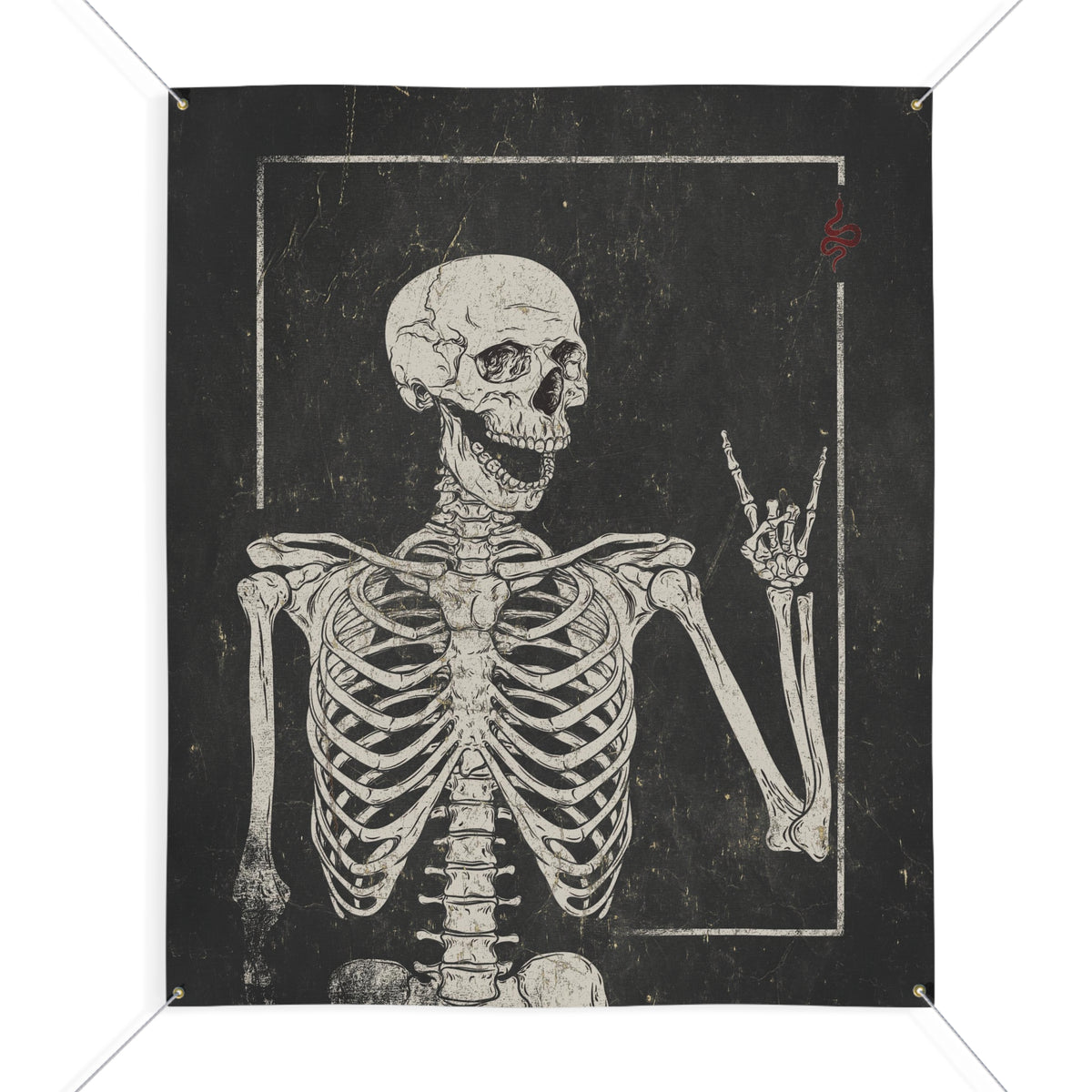 Spooky Skeleton Halloween Outdoor Porch Sign - Patio Decor Vinyl Sign