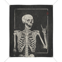 Spooky Skeleton Halloween Outdoor Porch Sign - Patio Decor Vinyl Sign