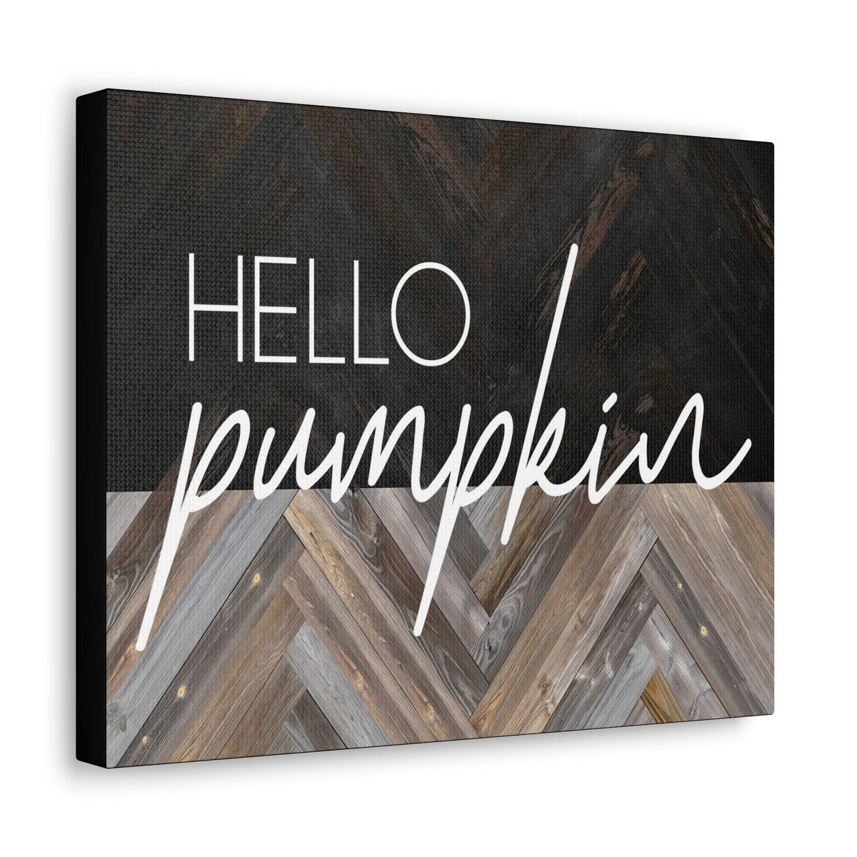 "Hello Pumpkin" Modern Fall Sign - Cozy Neutral Farmhouse Fall Decor Canvas Print