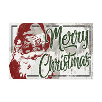 Merry Christmas Santa Wall Decor - Vintage Retro Santa Claus Canvas Print