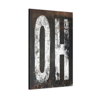 Ohio Home State Tribute Typography Canvas Wall Art: A Rustic Journey Through the Buckeye State