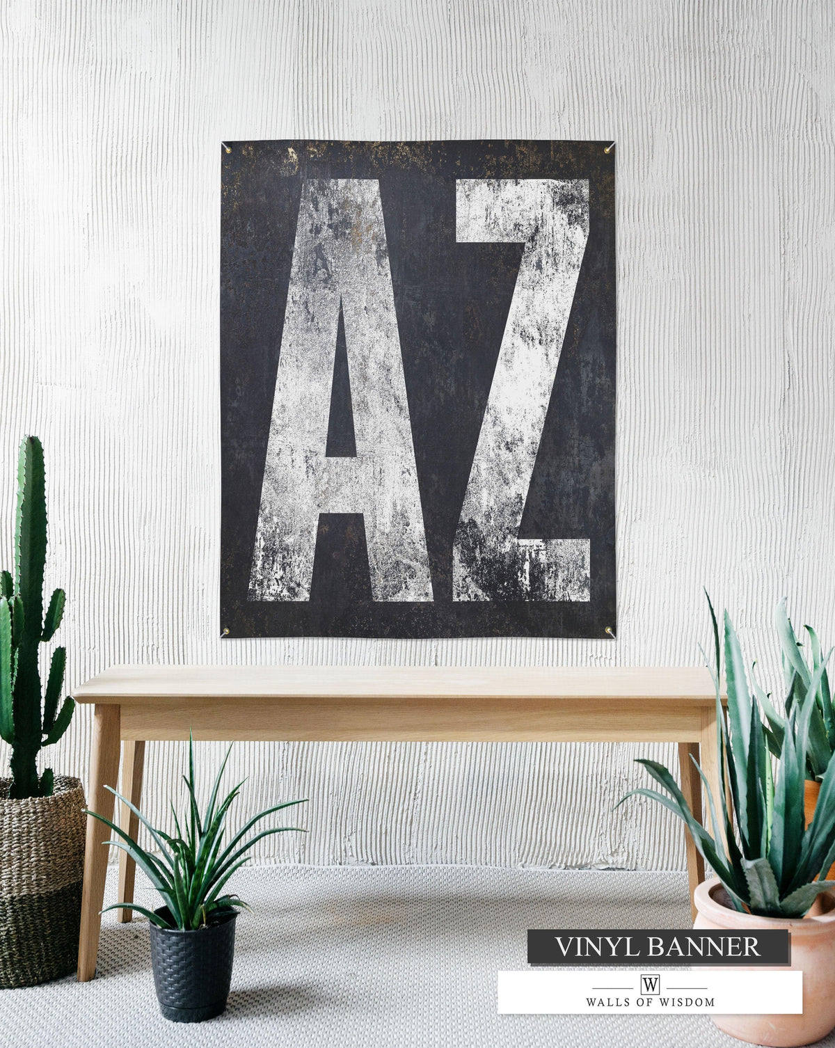 Arizona State Outdoor Vinyl Sign - Distressed Vintage Typography Design