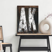 Vintage Alaska State Canvas Print - Rustic Farmhouse Art