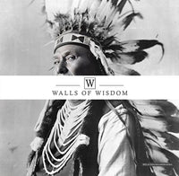 Black and white Chief Joseph wallpaper for Western decor settings.