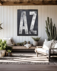 Arizona Home State Outdoor Bar Decor Vinyl Sign - AZ State Typography Backyard Patio Decor