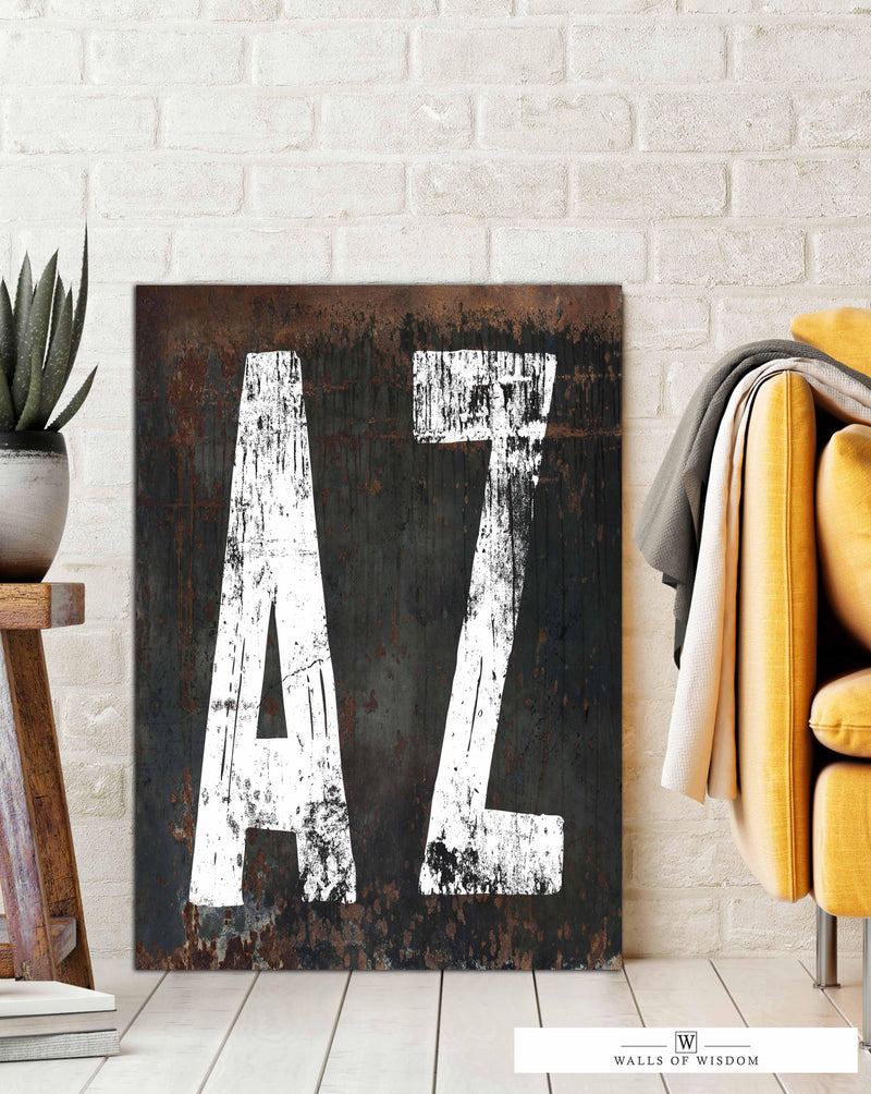 Vintage Arizona State Canvas Print - Rustic Farmhouse Aesthetics