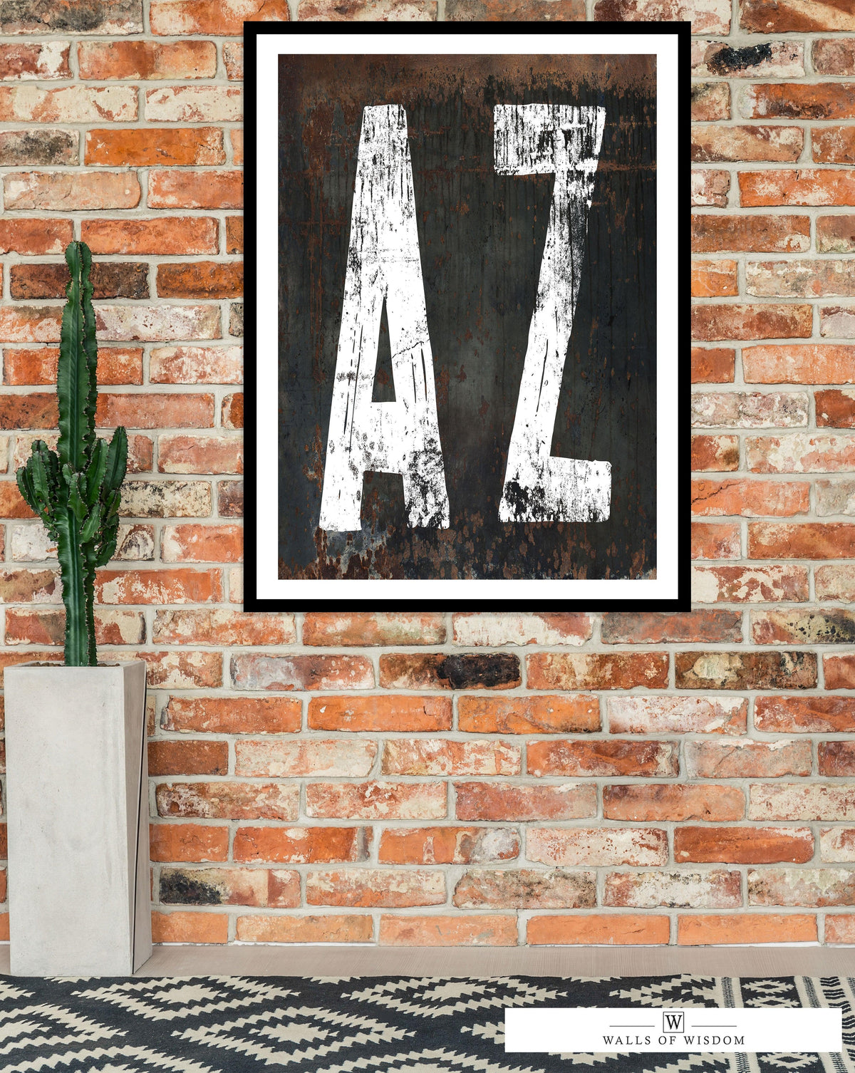 Arizona AZ Sign Vintage Style Wall Art Black & White Bar & Lounge Decor