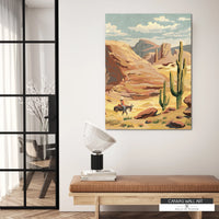 Desert Landscape Canvas Art in muted western colors. 