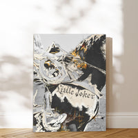 Vintage Cowboy Rider and Horse Canvas Wall Print in Beige, Cream, and Warm Red Tones