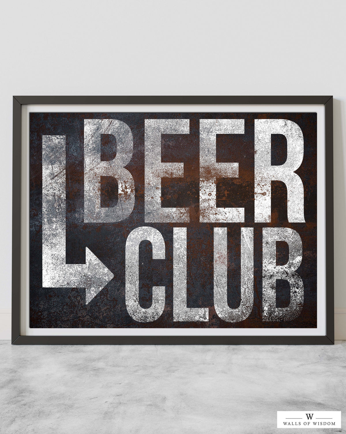 Retro " Beer Club" Bar Sign Poster - Beer Sign Print for Home Bar