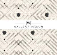 Geometric Rustic Western & Art Deco Peel & Stick Wallpaper: Black on Cream