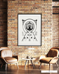 Gatsby Glamour Retro Western print featuring geometric keyhole design in modern abstract style