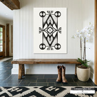 Modern Western Boho Canvas Sign - Black & White Monochrome Wall Art