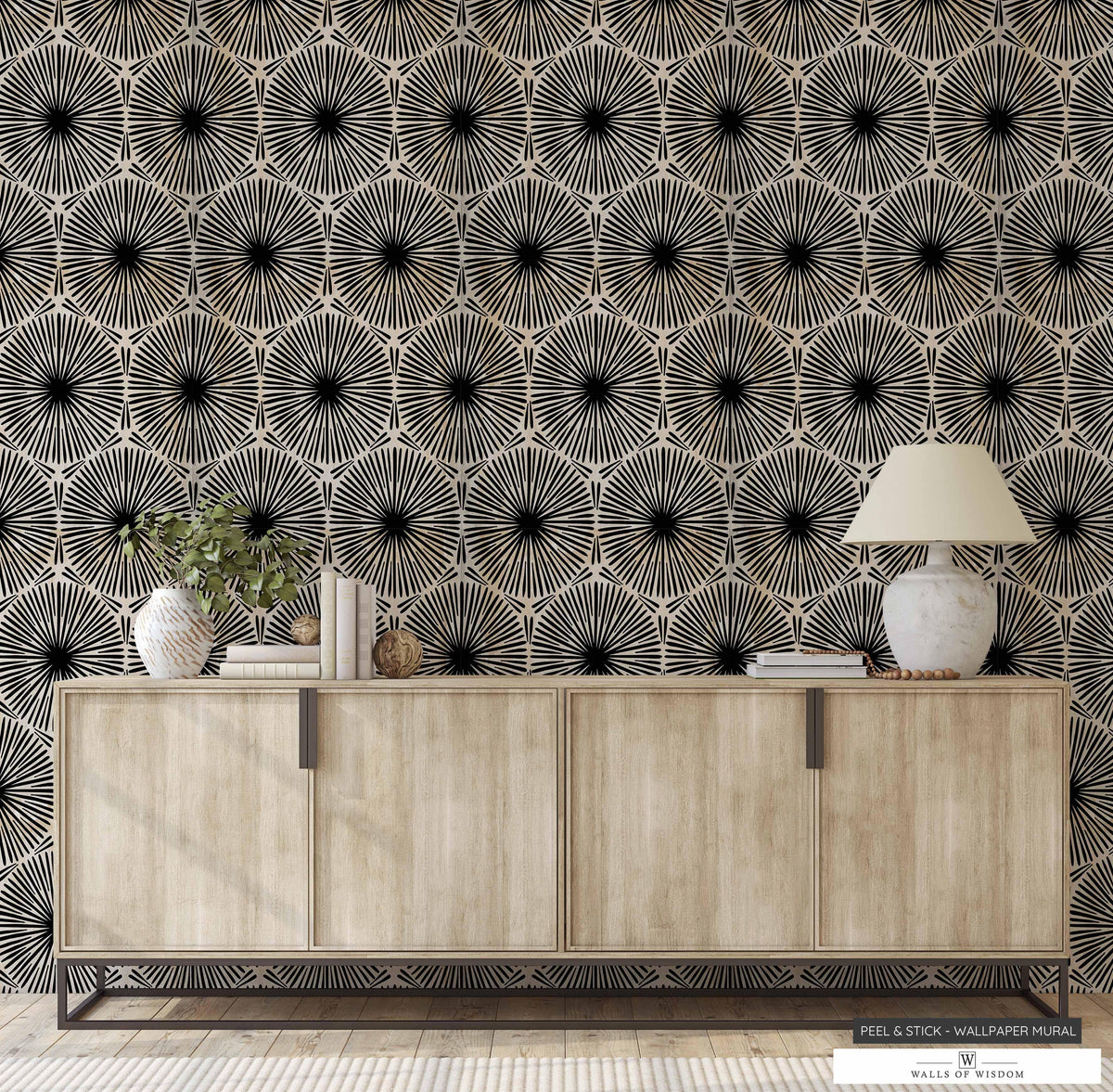 Modern Tribal Circle Peel & Stick Wallpaper - Textured & Removable