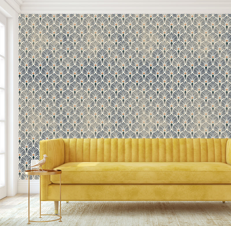 Apartment-friendly self-adhesive fabric wallpaper in cream beige linen background.