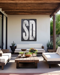 Elegant Western decor outdoor sign for South Dakota homes, ideal as a minimalist statement piece for patios and yard art.