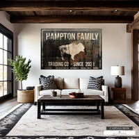 Personalized Bohemian Buffalo Name Sign Canvas Wall Art -  NLSC0113